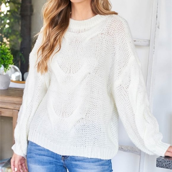 Contemporary  IVORY SWEATER - Picture 2 of 7